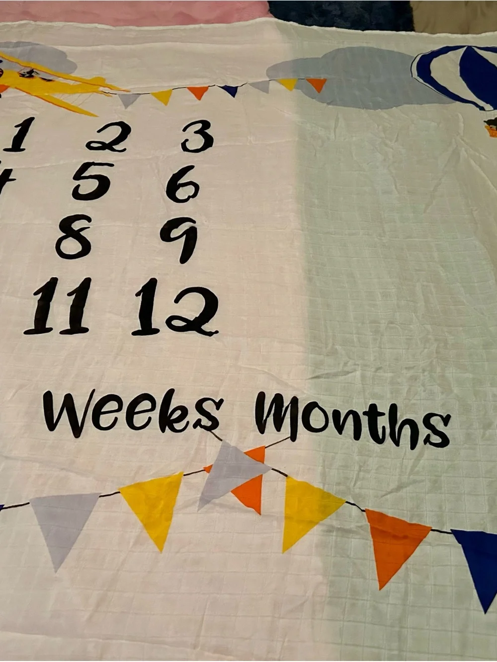 Baby Milestone Muslin/Bamboo Blanket - Airplane Theme ✈️